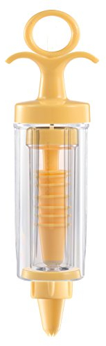Tescoma 630527 Seringue pour gâteaux avec 8 Douilles décoratrices, Blanc/Jaune, 22 cm
