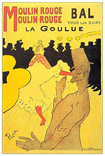 ArtPlaza TW92689 Toulouse-Lautrec - Moulin Rouge la Goulue Dekorative Paneele, Holz MDF, Multifarbiert, 60x90 Cm