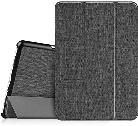 Fintie Hülle für Samsung Galaxy Tab A 9.7 Zoll T550N / T555N Tablet-PC - Ultra Schlank Superleicht Ständer SlimShell Cover Schutzhülle Etui mit Auto Schlaf/Wach Funktion, Stoff dunkelgrau