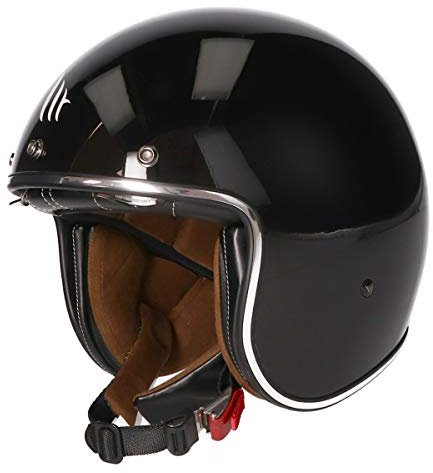 MT Le Mans II SV · Jet-Helm · Motorrad-Helm Roller-Helm Scooter-Helm Bobber Mofa-Helm Chopper Retro Cruiser Vintage Pilot Biker ECE 22.05 (Schwarz, M)