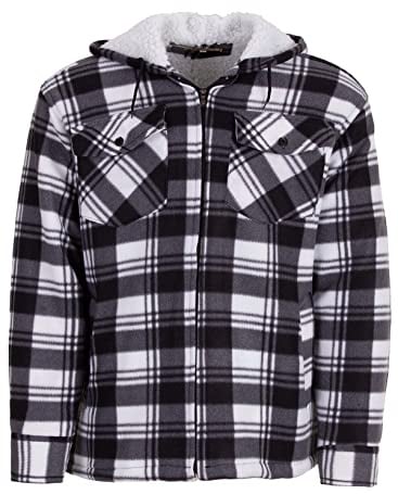 Hoang Textil GmbH Herren Thermohemd Arbeitsjacke Holzfäller Thermojacke Kapuze Hoody Größe M -3XL, Farbe:Anthrazit, Größe:L