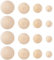 Lot de 120 demi-billes en bois naturel brut de 4 tailles pour projets d'artisanat et d'art
