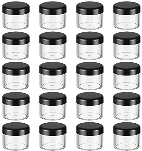 40 Stück Leere Aufbewahrungsdosen Kunststoff Transparent mit Schraubdeckel Auslaufsicher Aufbewahrungsbox für Make-up, Ton, Flüssigkeit, Creme, Probe, Lotion (20 ml)