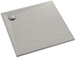 Sellon24® Duschtasse Duschwanne Grau Quadrat Rechteck Viertelkreis Stein-Effekt Cement Stone (90x90x3cm)