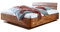 SAM Schwebebett 200 x 200 cm Lanzarote, Holzbett aus massivem Akazienholz, Doppelbett im Vintage-Look, geteiltes Kopfteil