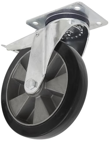 Ø 152 mm robuste Gummi-Lenkrolle mit Gesamtschloss – Trade