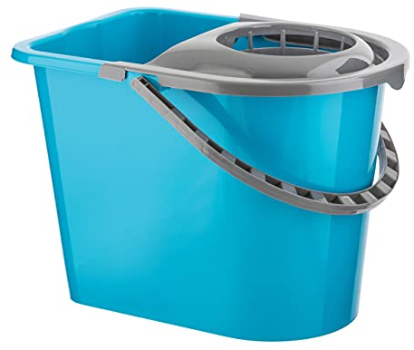 HOMESHOPA Large Mop Bucket With Wringer 14 Litre Blue Classic Ergonomic Design With Carry Handle