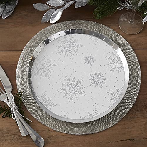 Ginger Ray TIS-603 Assiettes en carton de Noël Argenté