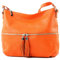 modamoda de T159 Damen Leder Umhängetasche Schultertasche Medium handmade in Italy, Farbe:Orange