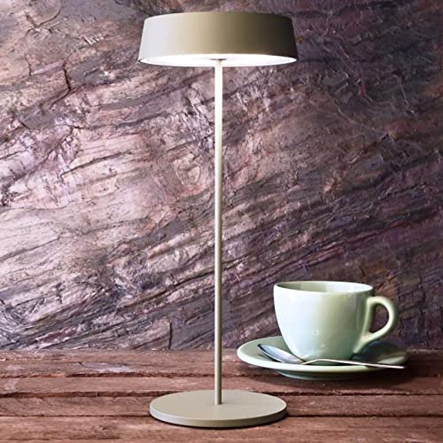 Pertrix LED Tischleuchte Grün, LED Tischlampe Akku, Moderne LED In- & Outdoor Tischlampe Balkon, dimmbare Lampe Bett, Tischbeleuchtung für den Außenbereich, Tischlampe Metall, Tischleuchte ohne Kabel