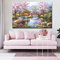 DFRES Fleurs De Cerisier Toile Tableau Peintures Japonais Murale Art Paysage Affiches & Poster Moderne Tableaux pour Salon Decoration Murale 60x90 Cm Pas De Cadre Noir