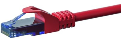 Danicom CAT6a Netzwerkkabel 100% Kupfer - U/UTP - 1,50 m - Rot | POE, Ethernet, LAN, Patchkabel, Datenkabel, RJ45 - für Serverschränke, Switches, Router, Modems!
