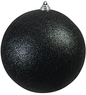 INNA-Glas Weihnachtskugel Canela, Glitzer, schwarz, Ø20cm - christbaumkugel