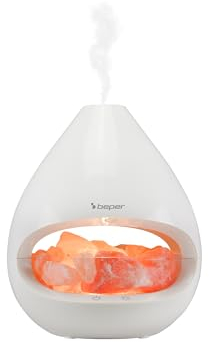 BEPER P205DIF050 Aroma Diffuser mit Himalaya-Salzsteinen aus der Salt Range Punjab Pakistan - Salzkristalllampe mit einstellbarem Licht und Verneblerfunktion