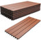 Ikodm WPC Terrassenfliese 30x60cm, Klickfliese, Balkonfliese, braun, wasserfest, korrosionsbeständig, einfach zu verlegen (30 er Pack -5m²)