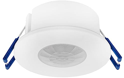 Ledvion - Sensore di movimento da incasso Bianco 360° Con Interruttore Crepuscolare Portata di 8M Max. 600W IP65