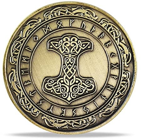Nordische Wikinger Mjölnir Münze Thors Hammer Münze Nordische Mythologie Talisman
