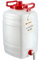KADAX Bidon d'eau, tonneau à boissons, en plastique, bidon d'eau potable, réservoir d'eau avec robinet, réservoir d'eau, bidon de boisson avec joint en caoutchouc (25 l, blanc)