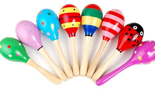 6pcs Wooden Percussion Children's Sand Shakers Colorful Shakers,Percussion Shaker Maracas Shakers for Party Favors, Classroom Prize Supplies, Musical Instrument(Random Color)