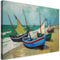 Feeby Wandbilder Van Gogh 45x30 cm 1 tlg Modern Leinwandbilder Bild auf Leinwand Kunstdruck Wand Bild Wanddeko Design Schlafzimmer Büro Flur Hotel Spa Wohnzimmer Boote Auf Der Strand mehrfarbig
