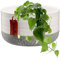 KADAX Vaso per fiori in ceramica in 2 varianti di colore, con goffrature decorative, fioriera in ceramica, per piante da appartamento (17 x 9 cm, bianco)