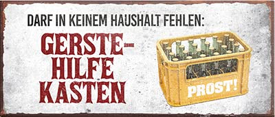 schilderkreis24 – Magnet Lustiger Bier Spruch “Gerste-Hilfe Kasten“ Deko Geschenkidee Mann Frau 9,3x4cm