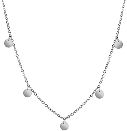 Kim Johanson® Edelstahl Damen Multi Layer Halsketten, Armbänder, Ohrringe & Fußkettchen in Silber, Gold & Roségold | Boho Schmuck für Frauen | Kreise Kette | Wasserfest |