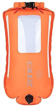 ZONE3 – 28L recycelte Schwimmboje mit LED-Lichtern | Wasserdichter Packsack mit Handyhülle | Sicherheitsschwimmer für Freiwasser und Triathlon | mit Reflektoren und verstellbarem Gürtel