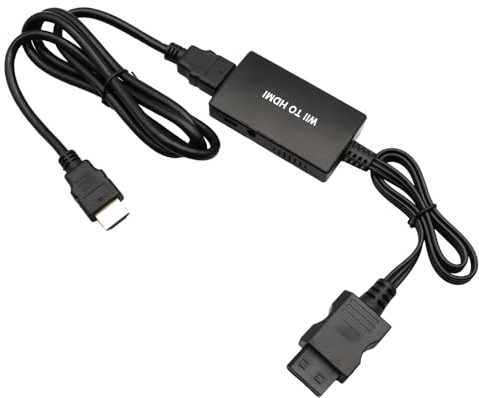 RUIZHI Wii zu HDMI Adapter, Wii HDMI Adapter Wii Hdmi 1080P/720P Full HD Konverter mit 3,5mm Video Audio Ausgang Buchse und 1M HDMI Kabel für Nintendo Wii, TV Monitor Beamer Fernseher