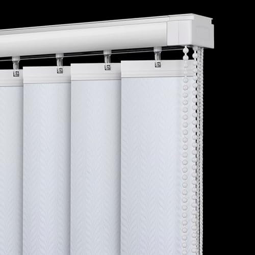 Weiß Vertikaljalousie Lamellenvorhang nach Maß,Vertikal Verdunkelungslamellen,Lamellen Jalousie Schiebevorhang,verdunkelnd Wandmontage Sichtschutz,Anpassbar,Breite X Höhe (130cm x 240cm)