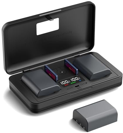 LIFEMOI Chargeur multifonction 2L/2LH (1200mA) pour Canon EOS 350D/400D, 7,4V CC, Compatible avec batteries d'origine, Lecteur de carte SD, Ecran LCD, Charge rapide 30%