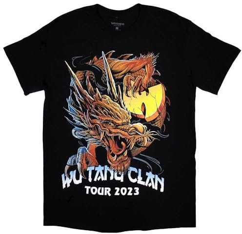 Wu-Tang Clan Tour '23 Dragon Back Print T Shirt L