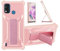 Aroepurt Hülle Für Nokia G11 Plus Hülle Case Handyhülle Schutzhülle Cover [mit gehärtetem Glas-Screen-Protector] Hybrid [Folding Support Magnetic] [Frosted Anti-Fingerprint] Rosa