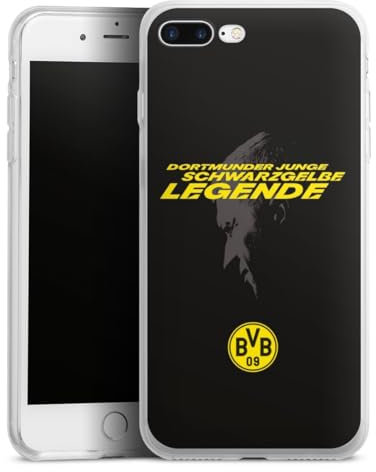 Silikon Hülle kompatibel mit Apple iPhone 7 Plus Case transparent Handyhülle Marco Reus Borussia Dortmund BVB