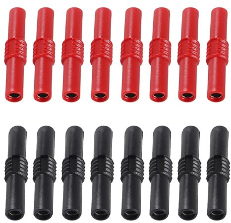 AEDIKO 16pcs 4mm Banana Plug Coupler Female to Female Banana Socket Jack Insulated Plug for 4 mm Banana Plug Connector Extension Adapter Multimeter Speaker
