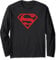 Superman Red on Black Shield Long Sleeve T-Shirt