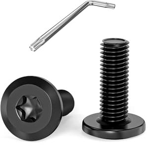 Dayalo Lot de 20 vis M6 x 16 à tête plate Torx en acier inoxydable A2 V2A, filetage complet, oxyde noir, avec clé Torx
