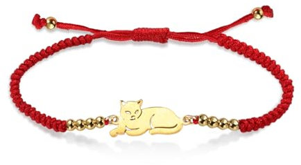 VASSAGO Bracelet tressé réglable fait à la main en corde colorée avec perles Bracelet animal mignon pour homme et femme