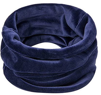 AMDOLE Écharpes d'automne pour homme et femme - Automne et hiver - Velours doré - Coupe-vent - Protection du cou - Écharpe épaisse et coupe-vent en satin pour femme, bleu marine, taille unique