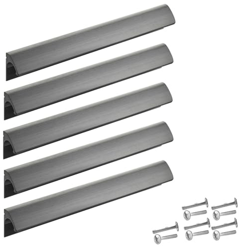 SOTECH 5 x Griffleisten Blackline ELEGANCE BA 192 mm schwarz matt eloxiert | Aluminium L: 212 mm Kommodengriff deckt alte Bohrlöcher ab