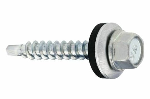 Trapezblechschrauben Bohrschrauben mit EPDM Dichtscheibe für Holzunterkonstruktionen VERZINKT - Blechbohrschraube für Holzuntergrund (4,8 х 35 mm (250 Stück))