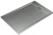 Plato de ducha gris cemento Line Dry de resina y polvo de mármol con rejilla lateral de mármol, 100 x 80 cm
