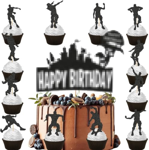 Spiel Thema Geburtstag Tortendeko,Doyomtoy Video Gaming Spiel Cake Topper Videospiel Cupcake Topper Spielthema Geburtstag für Kinder Party Kuchen 13 Stück