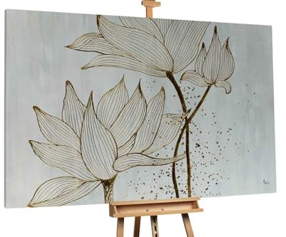 KunstLoft Ölgemälde 'Flowers of Heaven' 180x120cm | Original Handgemalte Gemälde | Modern | Grau | Leinwand-Bild Ölgemälde einteilig groß | Modernes Kunst Ölbild