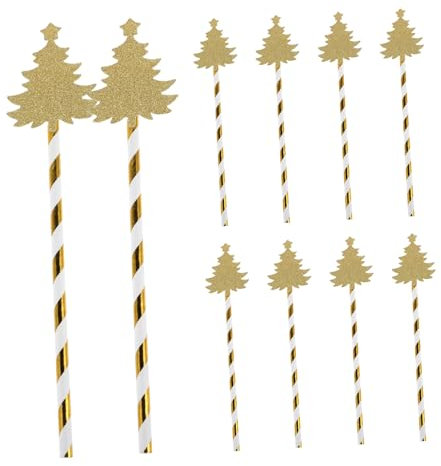 Alipis 25Pcs Christmas Tree Paper Drinking Straws Festive Party Straws for Weddings Gatherings and Celebrations Vibrant Colors for Cheerful Atmosphere
