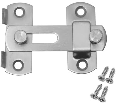HEJIGOOD Stainless Steel Door Bolt Latch for Pet Cages Cabinets Wooden and Metal Doors Anti-Theft Safety Lock (Large: 100 x 70 x 24mm (3.94 x 2.76 x 0.94 inches))