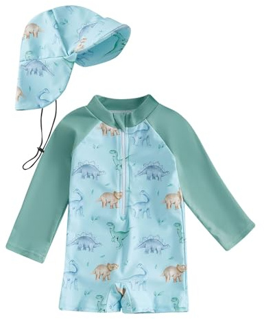 Generisch Combinaison en néoprène pour bébé 74 Guard Maillot de bain à manches longues Maillot de bain Sunsuit Naissance Maillot de bain Mode de plage Bébé 1 an, Vert clair., 0-3 mois