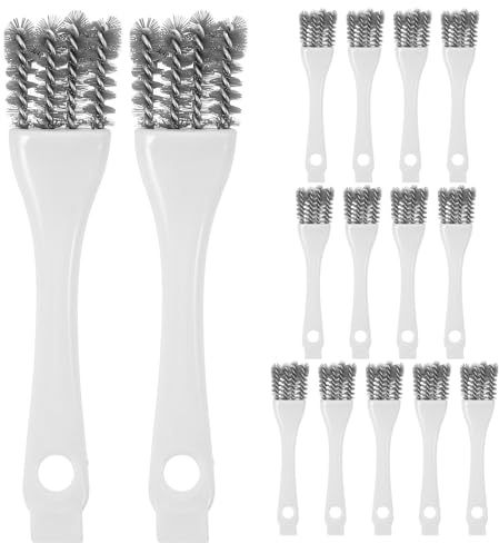 BESPORTBLE 15pcs 2 In 1 Bird Cage Brush Scraper Double Head Cleaning Tool Droppings Cleaner Remover Accessories For Parrot Kennels Perches Poop Grill Grate