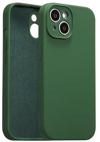 ZTOFERA Liquid Silicone Case for iPhone 14 (6.1), Dark Green | Anti-Scratch Soft Microfiber Lining, Fresh Solid Color, Lightweight, Full Camera Protection, Shockproof Protective Cover