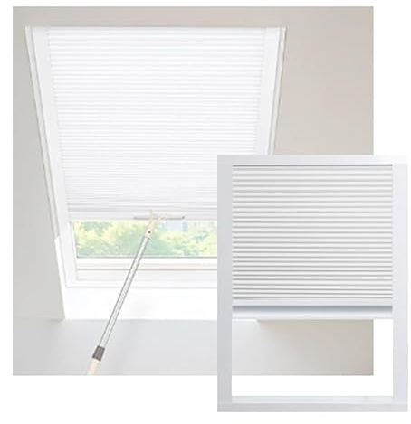 XLIHAWY Skylight Shades, UV Protection Skylight Cover With Pull Rod, Water Proof Cellular Door Windows Partition For Roof Inclined Plane, Customizable(140x90cm)